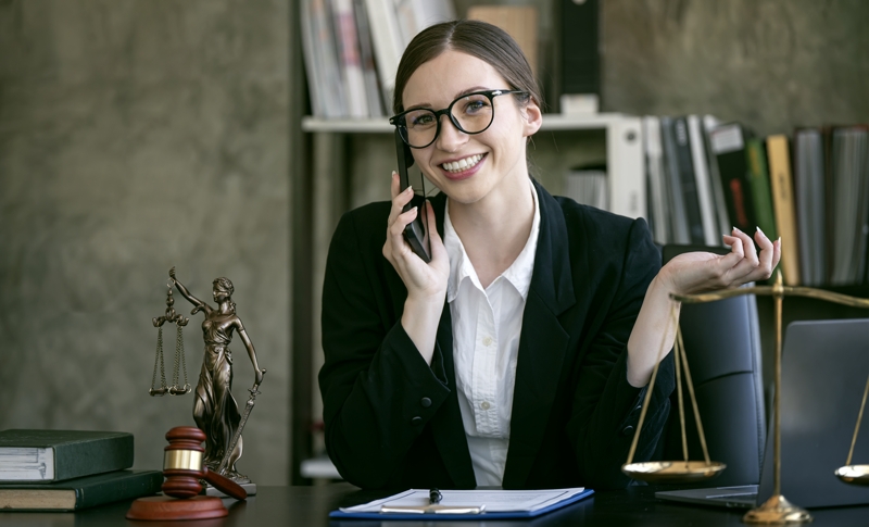 Portrait of young female Lawyer or attorney working in the offic